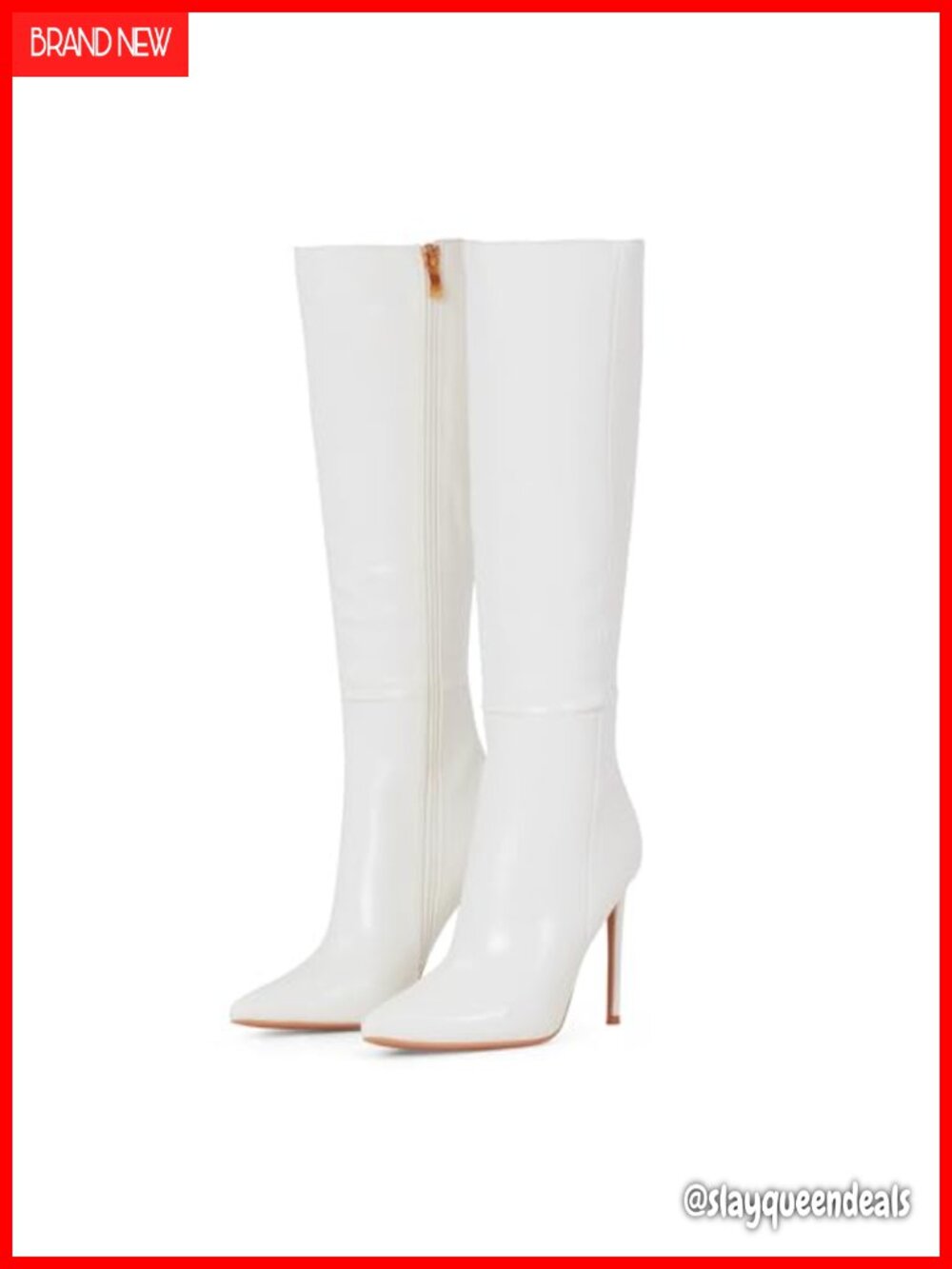 Women's Knee High Stiletto Heel Pointed Toe Faux Leather Boots